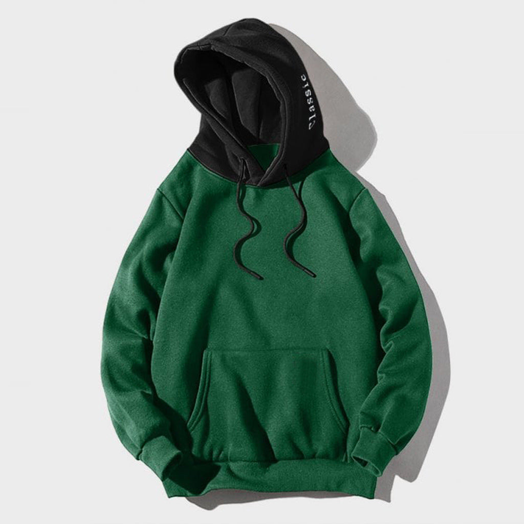 Contrast Panel Relaxed Hoodie