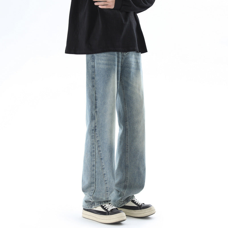 Cloud Wash Straight-Leg Jeans