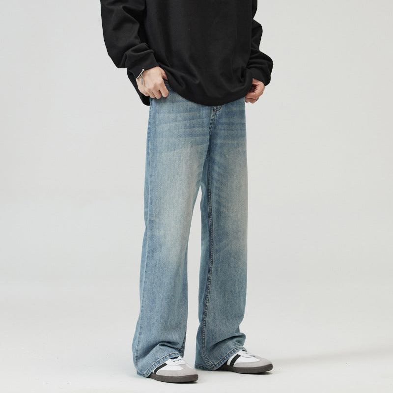 Pale Wash Relaxed Jeans