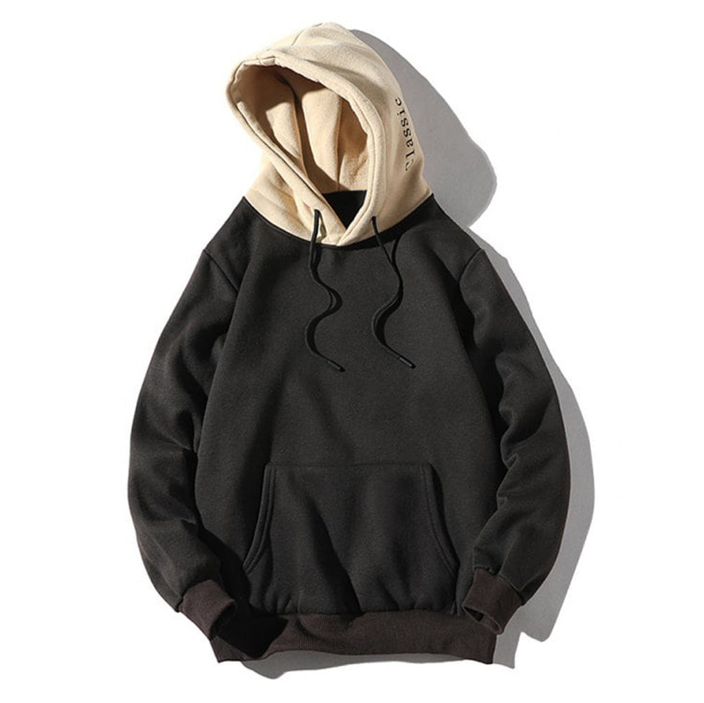 Contrast Panel Relaxed Hoodie