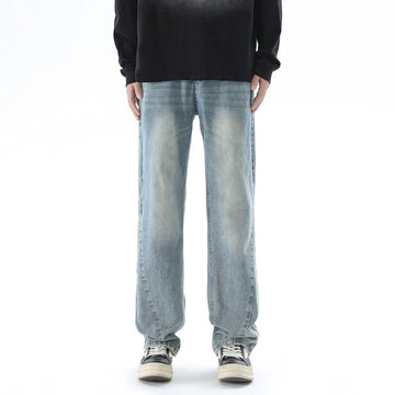 Cloud Wash Straight-Leg Jeans