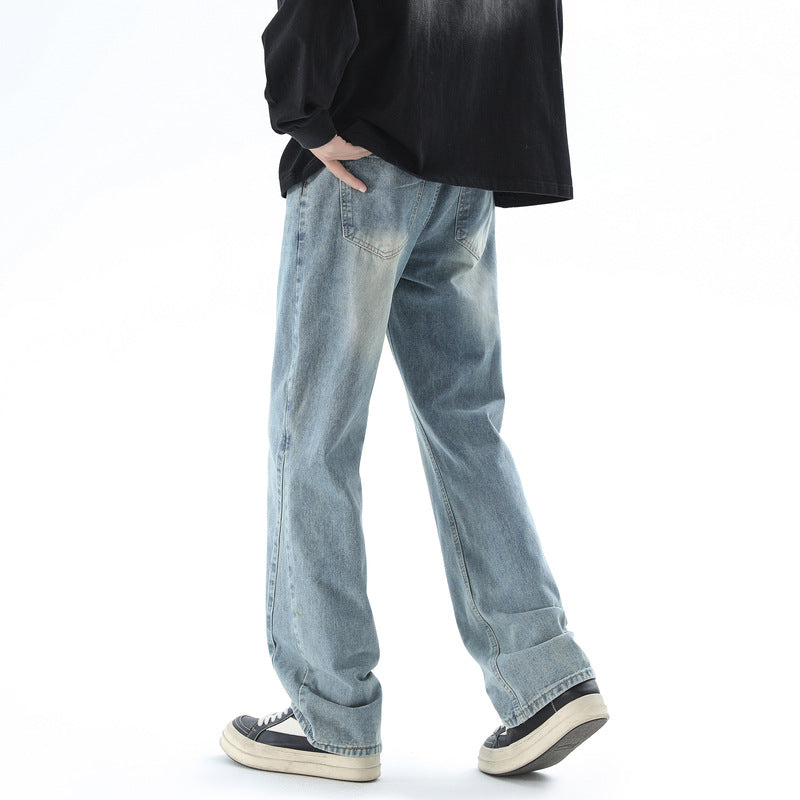 Cloud Wash Straight-Leg Jeans
