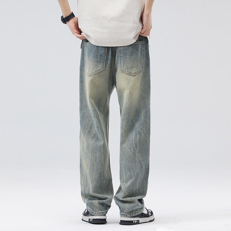 Driftwash Distressed Wide-Leg Jeans