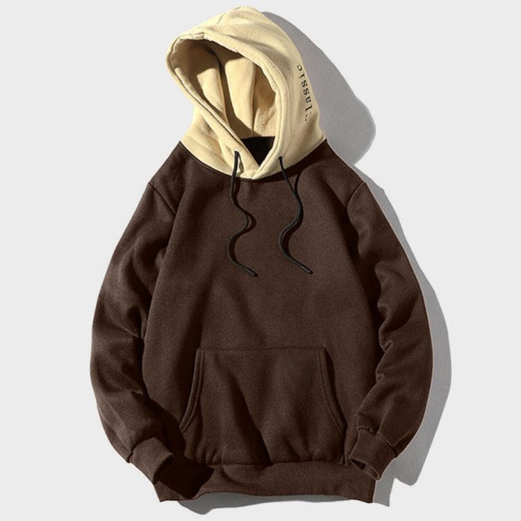 Contrast Panel Relaxed Hoodie