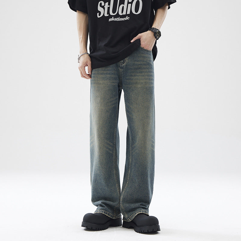 Heritage Wash Straight-Leg Jeans
