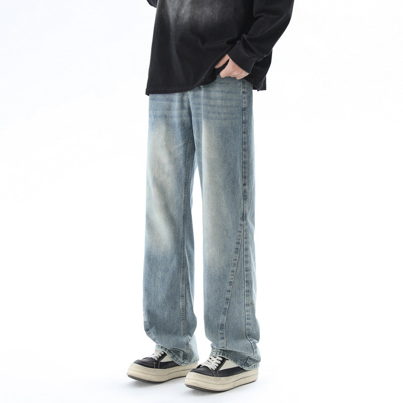 Cloud Wash Straight-Leg Jeans