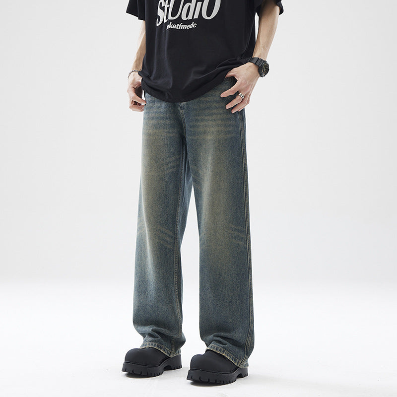 Heritage Wash Straight-Leg Jeans